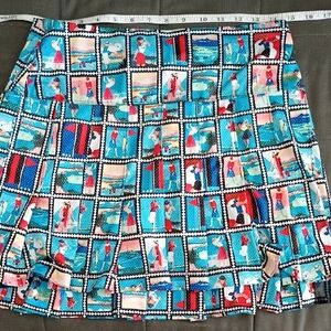 Lucky in Love Blue Red Bubble Mini Skirt